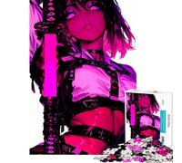 Puzzle per adulti da 1000 pezzi con ragazza anime con katana rosa gioco rilassante sfida per l'intelligenza giocattolo che crea dipendenza ottimo regalo attività per tutta la famiglia (50x75cm)