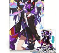 Puzzle per adulti da 1000 pezzi con ragazza anime con maschera da volpe e katana, giocattolo educativo, ideale per passare il tempo durante le vacanze, regalo per amici e familiari 38x52cm