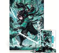 Puzzle per adulti da 1000 pezzi con ragazza anime cyberpunk ninja,gioco di logica,taglio di precisione,bordi lisci,regalo perfetto per riunioni di famiglia (50x75cm)
