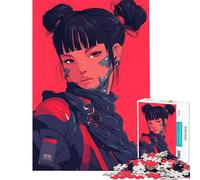Puzzle per adulti da 1000 pezzi con ragazza anime cyberpunk rompicapo sfida per l'intelligenza giocattolo avvincente regalo perfetto un'opera d'arte (dimensioni 38x52cm)