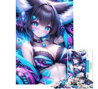 Puzzle per adulti da 1000 pezzi con ragazza anime dagli occhi azzurri Divertimento a casa migliora la memoria gioco rilassante per ragazzi dai 14 anni in su (50x75cm)