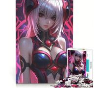 Puzzle per adulti da 1000 pezzi con ragazza anime dagli occhi rossi Gioco educativo, ideale per passare il tempo durante le vacanze o come regalo per amici e familiari 38x26cm