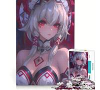 Puzzle per adulti da 1000 pezzi con ragazza anime dagli occhi rossi, gioco rompicapo, per divertimento in famiglia, per rafforzare l'amore tra le coppie 38x52cm