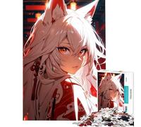Puzzle per adulti da 1000 pezzi con ragazza anime dai capelli bianchi gioco per famiglie gioco impegnativo ottimo regalo per gli amanti dei giochi difficile (dimensioni 38x52cm)