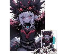 Puzzle per adulti da 1000 pezzi con ragazza anime dalle ali di corvo Gioco per famiglie giocattolo avvincente per coltivare la pazienza donne uomini e famiglie (dimensioni 38x26cm)