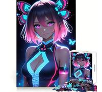 Puzzle per adulti da 1000 pezzi con ragazza anime dalle ali di farfalla, ideale per stimolare la memoria e regalare momenti preziosi Taglio di qualità Regalo di Natale (50x75cm)