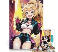 Puzzle per adulti da 1000 pezzi con ragazza anime dalle orecchie di volpe, gioco rilassante, decorazione per la casa, regalo di compleanno e originale 38x26cm
