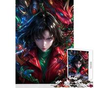 Puzzle per adulti da 1000 pezzi con ragazza anime e drago Puzzle da 1000 pezzi per la decorazione della casa giocattolo amanti dei giochi divertente e spiritoso (50x75cm)