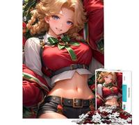 Puzzle per adulti da 1000 pezzi con ragazza anime in abito natalizio gioco impossibile per l'apprendimento sfida giocattolo regalo di compleanno migliora la memoria (dimensioni 38x52cm)