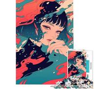 Puzzle per adulti da 1000 pezzi con ragazza anime in un ambiente acquatico astratto Giochi per famiglie giocattoli educativi ottimo regalo per giocare rilassarsi a casa o passare il tempo (38x52cm)