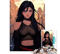 Puzzle per adulti da 1000 pezzi con ragazza anime in un paesaggio urbano gioco educativo giocattolo didattico regalo di Babbo Natale segreto decorazione per la casa (dimensioni 38x52cm)