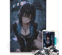 Puzzle per adulti da 1000 pezzi con ragazza anime in una stanza buia, gioco rilassante, regalo di compleanno, regalo di Natale 38x26cm