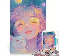 Puzzle per adulti da 1000 pezzi con ragazza anime nello spazio, gioco rilassante, decorazione per la casa, regalo di compleanno e originale 38x52cm