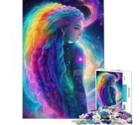 Puzzle per adulti da 1000 pezzi con ragazza arcobaleno gioco antistress difficile aiuta ad allenare la mente (dimensioni 38x52cm)