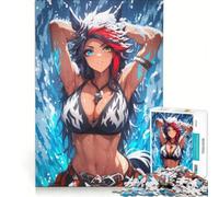 Puzzle per adulti da 1000 pezzi con ragazza-cavallo in stile anime nell'acqua, gioco interattivo, attività divertenti da fare a casa, regalo per donne 38x52cm