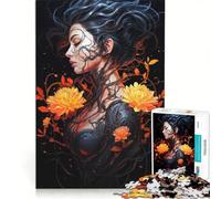 Puzzle per adulti da 1000 pezzi con ragazza cyborg floreale, gioco educativo, decorazione per la casa, per rafforzare l'amore tra le coppie 50x75cm