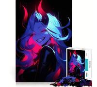 Puzzle per adulti da 1000 pezzi con ragazza demone anime,gioco di logica,taglio di precisione,bordi lisci,regalo perfetto per riunioni di famiglia (38x52cm)