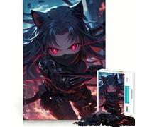 Puzzle per adulti da 1000 pezzi con ragazza ninja dalle orecchie di gatto,taglio premium,gioco intelligente,giocattolo per stimolare la mente,divertimento per il tempo libero,regalo di Natale 50x75cm
