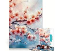 Puzzle per adulti da 1000 pezzi con rami di ciliegio in fiore,gioco di squadra,divertente e stimolante,per momenti di relax e svago,ideale per il tempo libero a tema natalizio 38x52cm