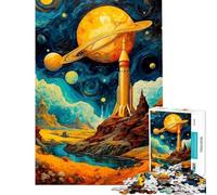 Puzzle per adulti da 1000 pezzi con razzo spaziale e paesaggio giochi per famiglie attività divertenti e impegnative da fare a casa (dimensioni 50x75cm)