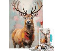 Puzzle per adulti da 1000 pezzi con renne natalizie e Rudolph gioco rompicapo che stimola l'intelligenza giocattolo avvincente regalo perfetto un'opera d'arte (dimensioni 50x75cm)