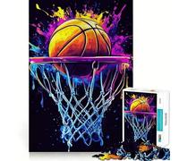 Puzzle per adulti da 1000 pezzi con rete da basket e schizzi,decorazione pulita e adatta,gioco divertente per stimolare la mente,momento di relax,regalo di compleanno o hobby (50x75cm)