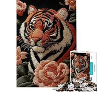 Puzzle per adulti da 1000 pezzi con ricamo di una tigre ideale come regalo di compleanno per adolescenti Gioco stimolante e impegnativo 50x75cm