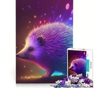 Puzzle per adulti da 1000 pezzi con riccio colorato al neon, gioco pratico, rilassante e stimolante per la mente, regalo di compleanno, regalo di viaggio 38x52cm
