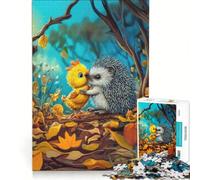 Puzzle per adulti da 1000 pezzi con riccio e pulcino amici gioco rilassante attività divertenti da fare in casa per rafforzare l'amore tra le coppie 38x52cm