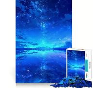 Puzzle per adulti da 1000 pezzi con riflessi blu e cielo stellato,disegni dai tagli nitidi,gioco divertente per la concentrazione,momento di relax,regalo di Natale 38x52cm