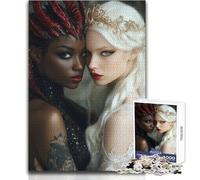 Puzzle per adulti da 1000 pezzi con ritratti di angeli e demoni, divertente e umoristico, ideale come regalo per famiglie e serate di giochi, dimensioni 38x52cm