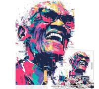 Puzzle per adulti da 1000 pezzi con ritratto colorato di Ray Charles Puzzle da 1000 pezzi per la decorazione della casa giocattoli e idee regalo migliora la memoria (50x75cm)
