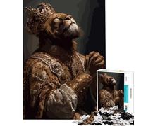 Puzzle per adulti da 1000 pezzi con ritratto del Re Leone e personaggi reali gioco rilassante ed educativo ideale come regalo di compleanno o per un'occasione speciale con taglio di precisione