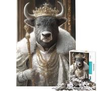Puzzle per adulti da 1000 pezzi con ritratto del Re Toro gioco per famiglie compleanni e Natale (dimensioni 50x75cm)