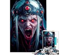 Puzzle per adulti da 1000 pezzi con ritratto della regina dei vampiri gioco antistress per adulti sfida educativa di velocità manuale (dimensioni 38x26cm)