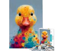 Puzzle per adulti da 1000 pezzi con ritratto di anatroccolo colorato gioco educativo giocattolo didattico regalo di Babbo Natale segreto decorazione per la casa (dimensioni 38x26cm)