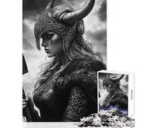 Puzzle per adulti da 1000 pezzi con ritratto di donna guerriera vichinga Puzzle da 1000 pezzi per la decorazione della casa giocattolo amanti del gioco divertente e spiritoso