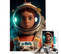 Puzzle per adulti da 1000 pezzi con ritratto di giovane astronauta gioco impossibile giocattolo educativo regalo di Babbo Natale segreto per divertimento in famiglia (dimensioni 38x26cm)