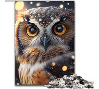 Puzzle per adulti da 1000 pezzi con ritratto di gufo, ideale per decorare casa e ufficio, regalo perfetto per il compleanno, dimensioni 50x75cm