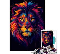 Puzzle per adulti da 1000 pezzi con ritratto di leone colorato difficile e stimolante regalo per donne giocattolo decorazione da parete per maggiori di 14 anni (50x75cm)