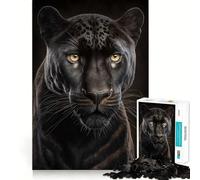 Puzzle per adulti da 1000 pezzi con ritratto di leopardo nero e bordi netti Gioco di costruzione che favorisce la concentrazione,ideale per il gioco lento e divertente,perfetto come regalo di Natale