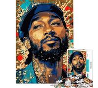 Puzzle per adulti da 1000 pezzi con ritratto di Nipsey Hussle antistress difficile ideale come regalo di compleanno (dimensioni 38x52cm)
