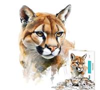 Puzzle per adulti da 1000 pezzi con ritratto di puma ad acquerello gioco educativo giocattolo avvincente per coltivare la pazienza regalo per donne e uomini decorazione da parete (dimensioni 38x52cm)