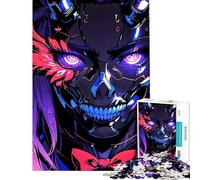 Puzzle per adulti da 1000 pezzi con ritratto di ragazza demone cyberpunk sfida educativa per il divertimento in famiglia giochi divertenti per ragazzi dai 14 anni in su (38x26cm)