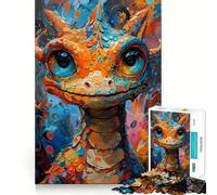 Puzzle per adulti da 1000 pezzi con ritratto di un cucciolo di drago,incastro perfetto,gioco intelligente,regalo per giocare lentamente,regalo di Natale (50x75cm)