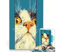 Puzzle per adulti da 1000 pezzi con ritratto di un gatto curioso, giocattolo educativo, ideale per passare il tempo durante le vacanze, regalo di compleanno, regalo 50x75cm
