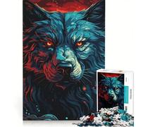 Puzzle per adulti da 1000 pezzi con ritratto di un lupo feroce, gioco educativo, decorazione per la casa, per rafforzare l'amore tra le coppie 50x75cm