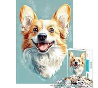 Puzzle per adulti da 1000 pezzi con ritratto di Welsh Corgi gioco impossibile che stimola l'intelligenza e crea dipendenza regalo di compleanno per tutta la famiglia (dimensioni 38x26cm)