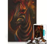 Puzzle per adulti da 1000 pezzi con ritratto di zebra colorata, gioco rilassante, ideale per passare il tempo durante le vacanze, un regalo perfetto per gli appassionati di videogiochi 38x52cm