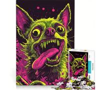 Puzzle per adulti da 1000 pezzi con ritratto psichedelico di cane gioco pratico impegnativo da completare collezione d'artista belle arti 50x75cm